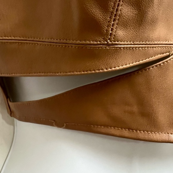 Zara Tops Zara Caramel Faux Leather Cut Out Top - Picture 8 of 9